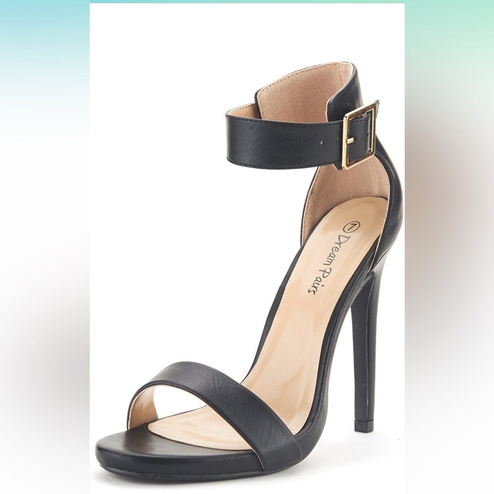 Dream Pair Black Ankle Strap Pump NEW size 9 - Picture 2 of 7